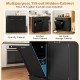 Black kitchen tilt-out trash cabinet with two drawers, adjustable shelf, and ample countertop space for food prep.