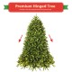 Premium hinged artificial fir Christmas tree, 5 ft tall, pre-lit with LED lights, ideal for holiday decoration.
