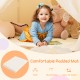Large toddler playhouse tent with door curtains, featuring a soft, breathable cotton mat for comfortable playtime.