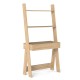 Ladder shelf desk bookcase in natural finish with 2 shelves and drawer, perfect for corner storage in any room.