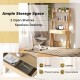 Ladder shelf desk bookcase with 2 open shelves and spacious countertop, made of durable P2 MDF for versatile storage.
