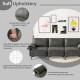 Large 3-seat sectional sofa in silver with metal legs, featuring high-density cushions and USB ports for added.