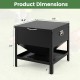 Black large capacity chicken feeding box featuring dimensions of 18.5" x 18" x 19" for effective outdoor feeding.