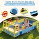 Large car-theme sandbox in blue with fir wood frame, featuring a rotatable rudder and wide driving space for kids.