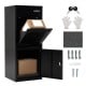 Large black galvanized package delivery box with anti-theft design, featuring mail and parcel slots for secure storage.