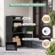 Large black galvanized package delivery box with anti-theft design, featuring mail and parcel drop slots for secure.