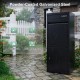 Large black galvanized package delivery box with anti-theft design, suitable for outdoor use and rustproof durability.