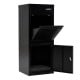Large black galvanized package delivery box with anti-theft design, featuring a mail slot and secure pickup compartment.