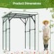 Large garden arch trellis for climbing plants, black PE-coated metal, 79" wide, 78" tall, ideal for outdoor support.