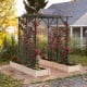 Large black garden arch trellis for climbing plants, made of weather-resistant metal, ideal for outdoor relaxation and.