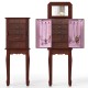 Walnut jewelry cabinet with five drawers and mirror, offering ample storage for all types of jewelry.