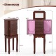 Dimensions of the Large Storage Capacity Jewelry Cabinet in walnut finish, showcasing its height of 41.5 inches and.