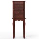 Walnut jewelry cabinet with five drawers and a mirror, offering powerful storage capacity for all types of jewelry.
