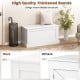 Large off-white storage chest with thickened boards, showcasing sturdy construction and ample storage for a.