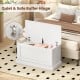 Large off-white storage chest with safety metal hinge, offering ample storage for books, clothes, and more.