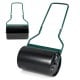 Lawn roller with U-shape handle, 12-gallon capacity, designed for leveling soil and compacting gardens.