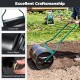Lawn roller with U-shape handle, 12-gallon capacity, featuring round edges and convenient drainage plug for easy use.