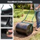 Lawn roller with scraper bar and round edges, filled with water or sand for effective garden leveling.