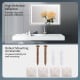 LED bathroom mirror with 3-color dimmable lights, high definition glass, and robust mounting accessories for easy.