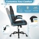 Ergonomic black leather office chair with flip-up armrests, adjustable height, and rocking function for customizable.