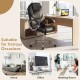 Ergonomic black leather office chair with padded armrests and adjustable backrest, ideal for home and office use.