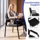 Leather office reception chair with ergonomic backrest and padded armrests, perfect for waiting rooms and home offices.