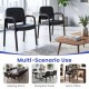 Set of 2 leather office reception chairs with cushioned seats and ergonomic backrests, perfect for meeting rooms and.
