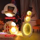 Lighted snowman with LED lights, gentleman cap, and flowing scarf, perfect for festive outdoor decoration.
