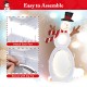 Lighted snowman decoration with LED lights, easy assembly, and stable metal stand for outdoor use.