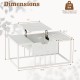 Lift top coffee table in white with hidden storage compartment, adjustable height, and modern design for versatile use.