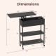 Lift top end table in black with charging station, dimensions 32" x 24" x 31.5", ideal for living room or office use.