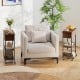 Rustic brown lift-top end table with charging station, hidden storage, and universal wheels for easy mobility and organization.
