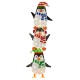 Lighted penguin decoration featuring 156 warm white lights, festive hats, and a stable triangular structure for outdoor.