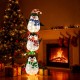 Lighted penguin decoration with warm white lights, cute hats, and scarves, perfect for festive indoor or outdoor.