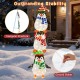 Lighted penguins decoration with warm white lights, featuring hats and scarves, ideal for festive outdoor displays.
