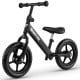Lightweight black toddler balance bike with adjustable seat, 11" anti-skid tires, and carbon steel frame for stability.