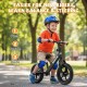 Lightweight toddler balance bike in black with adjustable seat, 11" anti-skid tires, perfect for new riders learning.