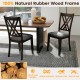 Gray linen fabric upholstered dining chairs with rubber wood frame, featuring X-shaped design for comfort and.