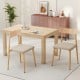 Modern dining chair set of 2 with padded seats and curved backs in oak finish, perfect for dining rooms or cafes.