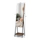 Freestanding jewelry organizer with full-length mirror, lockable design, and removable shelves for organized storage.