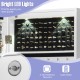 Close-up view of the lockable jewelry cabinet's LED lights illuminating organized rings and necklaces for easy.