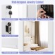 Lockable wall-mounted jewelry cabinet with LED lights, full-length mirror, and spacious compartments for organized.