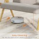 Loveseat sofa in gray with wooden legs, featuring high clearance for easy robot vacuum access in small spaces.