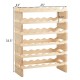 Stackable wooden wine rack for 36 bottles, featuring a wobble-free design and sturdy pine construction, ideal for home.