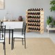 Stackable wooden wine rack holding 36 bottles, featuring a wobble-free design and sturdy pine construction for home use.