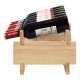 Stackable wooden wine rack displaying 36 bottles with an arc-shaped design for optimal storage and stability.