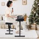61-key portable electronic keyboard piano with stand and stool, featuring adjustable heights and dual keyboard function.