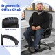 Massage executive office chair in black with neck support, padded armrests, and ergonomic design for ultimate comfort.