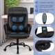 Massage Executive Office Chair in black with 6 vibrating points, ergonomic design, and remote control pocket for.