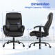 Massage Executive Office Chair in black with ergonomic design, 6 vibrating points, and 500 lbs weight capacity.